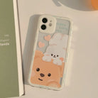 Kawaii Teddy Bear and Bunny Rabbit iPhone Case with Happy Every Day Design - Phone Case