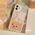 Kawaii Teddy Bear and Bunny Rabbit iPhone Case with Happy Every Day Design - Phone Case