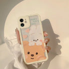 Kawaii Teddy Bear and Bunny Rabbit iPhone Case with Happy Every Day Design - Phone Case