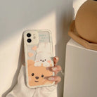 Kawaii Teddy Bear and Bunny Rabbit iPhone Case with Happy Every Day Design - Cosparty