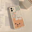 Kawaii Teddy Bear and Bunny Rabbit iPhone Case with Happy Every Day Design - Cosparty
