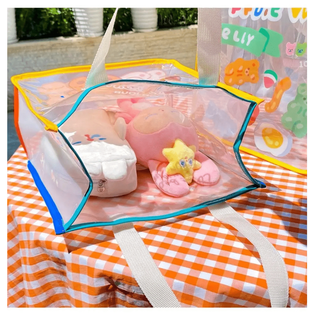 Kawaii Teddy Bear and Gummy Bear Transparent Tote Bag - Cosparty