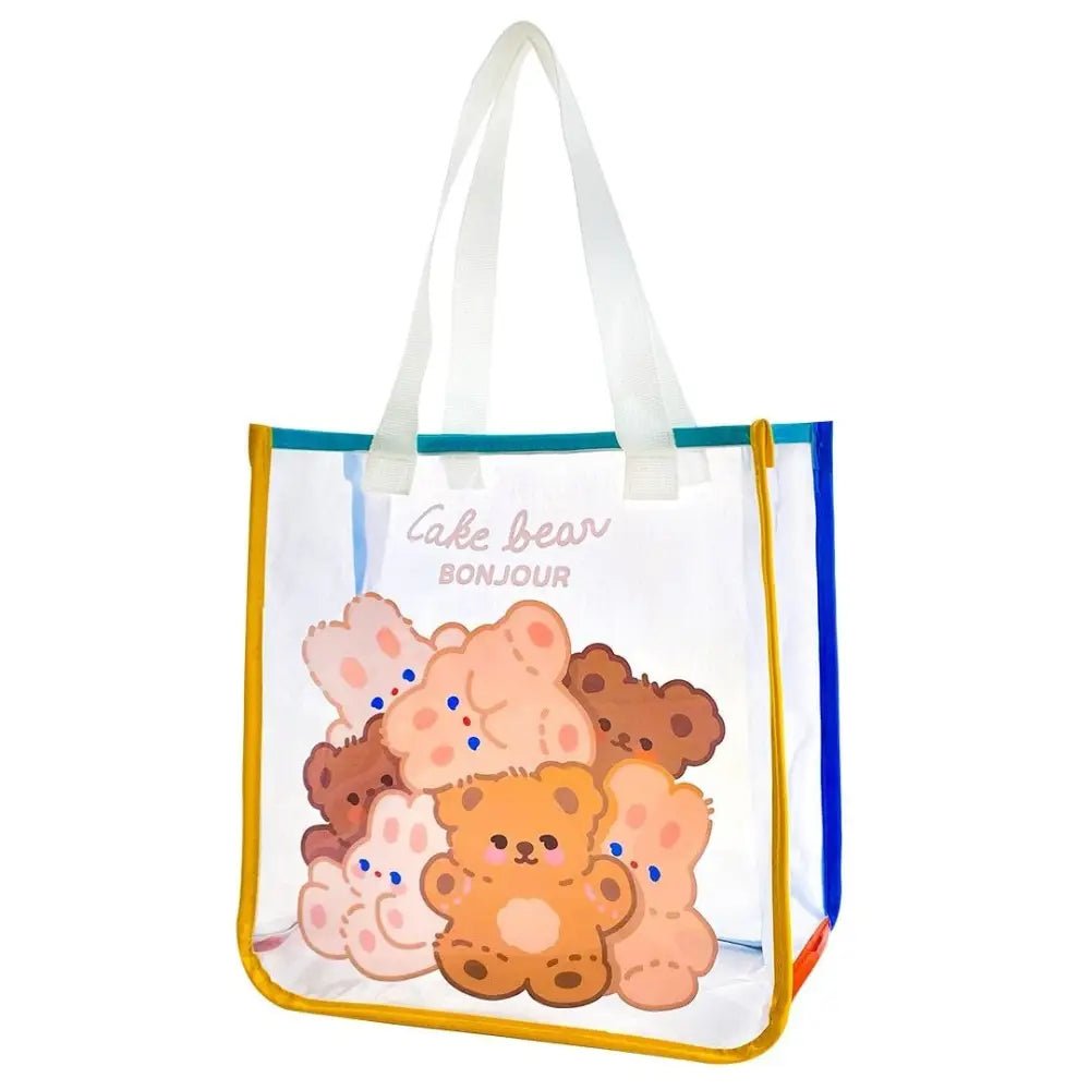 Kawaii Teddy Bear and Gummy Bear Transparent Tote Bag - Cosparty