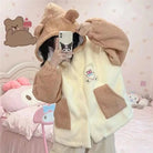 Kawaii Teddy Bear Thick Winter Hoodie for Ultimate Cuteness - Cosparty