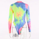 Kawaii Tie-Dye Rainbow Onesie with Snap Crotch and Subtle Turtleneck - onesie