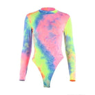 Kawaii Tie - Dye Rainbow Onesie with Snap Crotch and Subtle Turtleneck - Cosparty