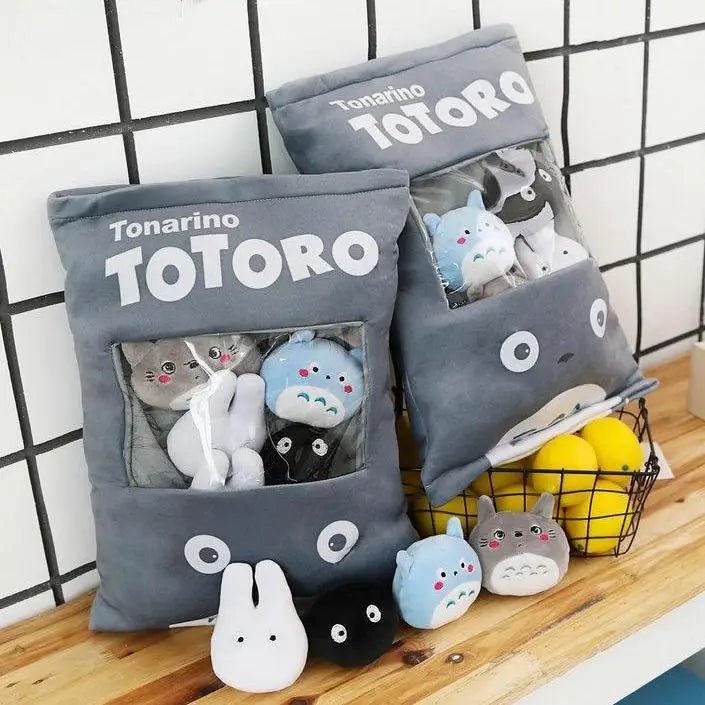 Kawaii Totoro Stuffies Inside Adorable Plush Bag for Anime Lovers - Cosparty