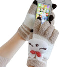 Kawaii Ultra Fuzzy Finger Gloves for Winter Fun - Gloves