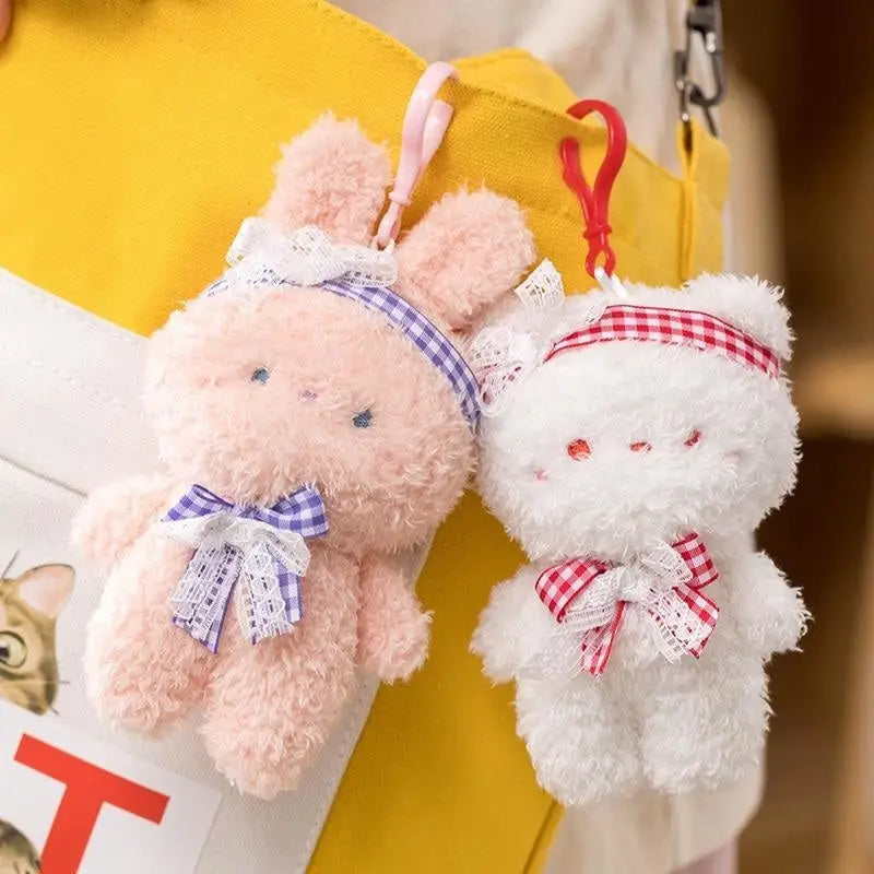 Kawaii Ultra-Plush Teddy Bear and Bunny Rabbit Keychains - plush