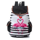 Pink Flamingo Backpack Rucksack Book Bag School Knapsack Kawaii