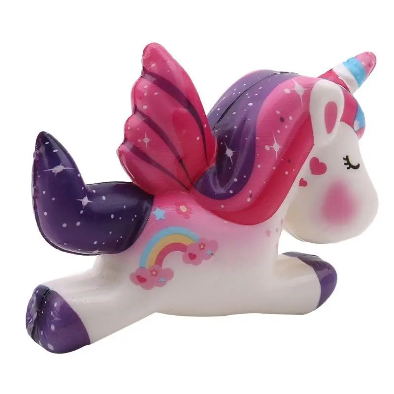 Kawaii Unicorn Squishy Stress Reliever with Pegasus Wings - squishy