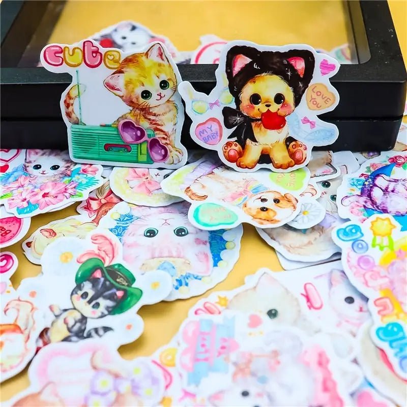 Kawaii Vintage Animal Stickers for Cute Decor and Crafting - Cosparty