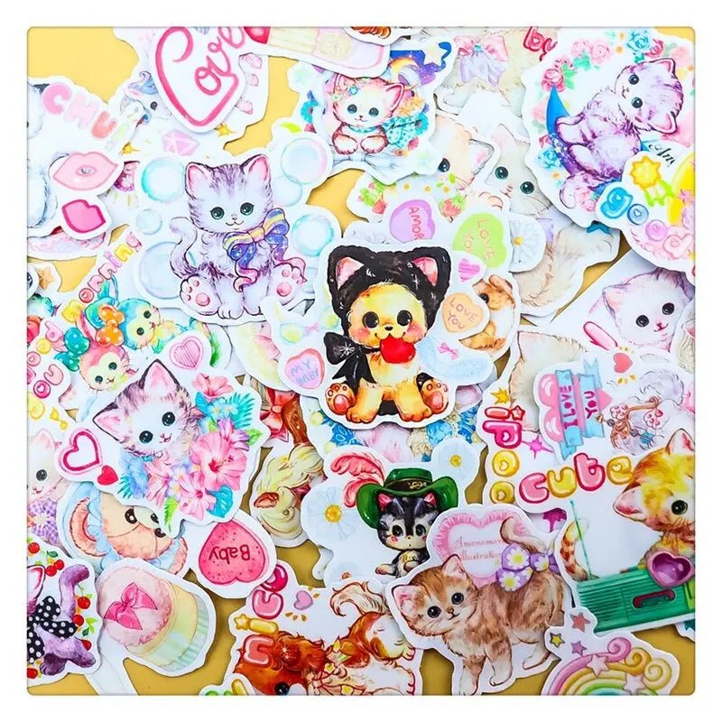 Kawaii Vintage Animal Stickers for Cute Decor and Crafting - Cosparty