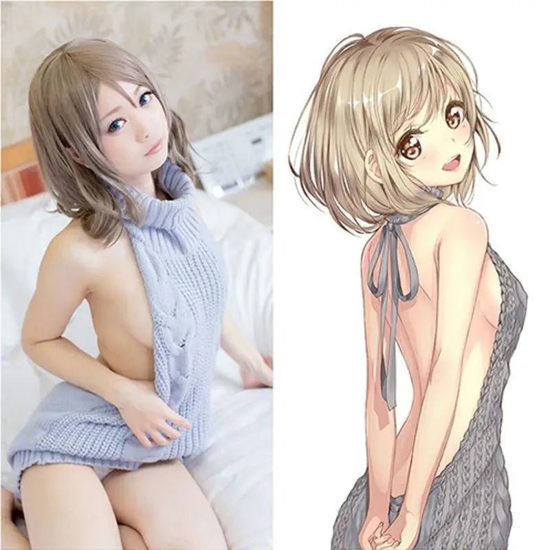 Kawaii Virgin Killer Backless Sweater in Chunky Cable Knit - Cosparty