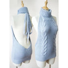 Kawaii Virgin Killer Backless Sweater in Chunky Cable Knit - Sweater