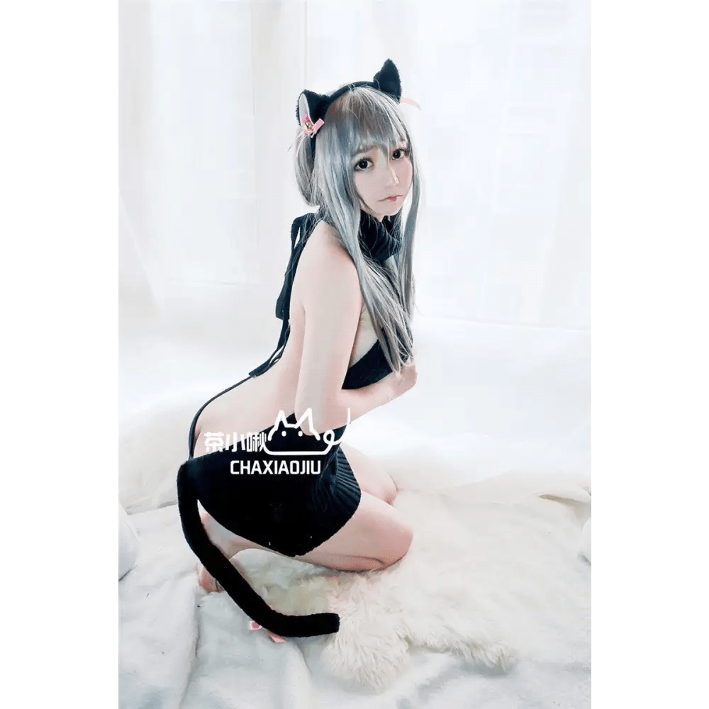 Kawaii Virgin Killer Backless Sweater in Chunky Cable Knit - Cosparty