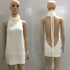 Kawaii Virgin Killer Backless Sweater in Chunky Cable Knit - Cosparty