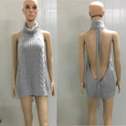 Kawaii Virgin Killer Backless Sweater in Chunky Cable Knit - Cosparty