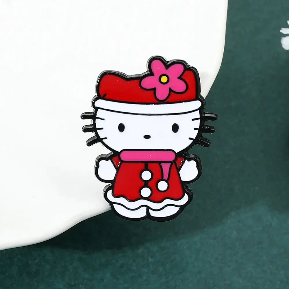 Kawaii Xmas Enamel Pin Set for Festive Holiday Cheer - Cosparty