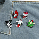 Kawaii Xmas Enamel Pin Set for Festive Holiday Cheer - enamel pins