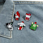Kawaii Xmas Enamel Pin Set for Festive Holiday Cheer - Cosparty
