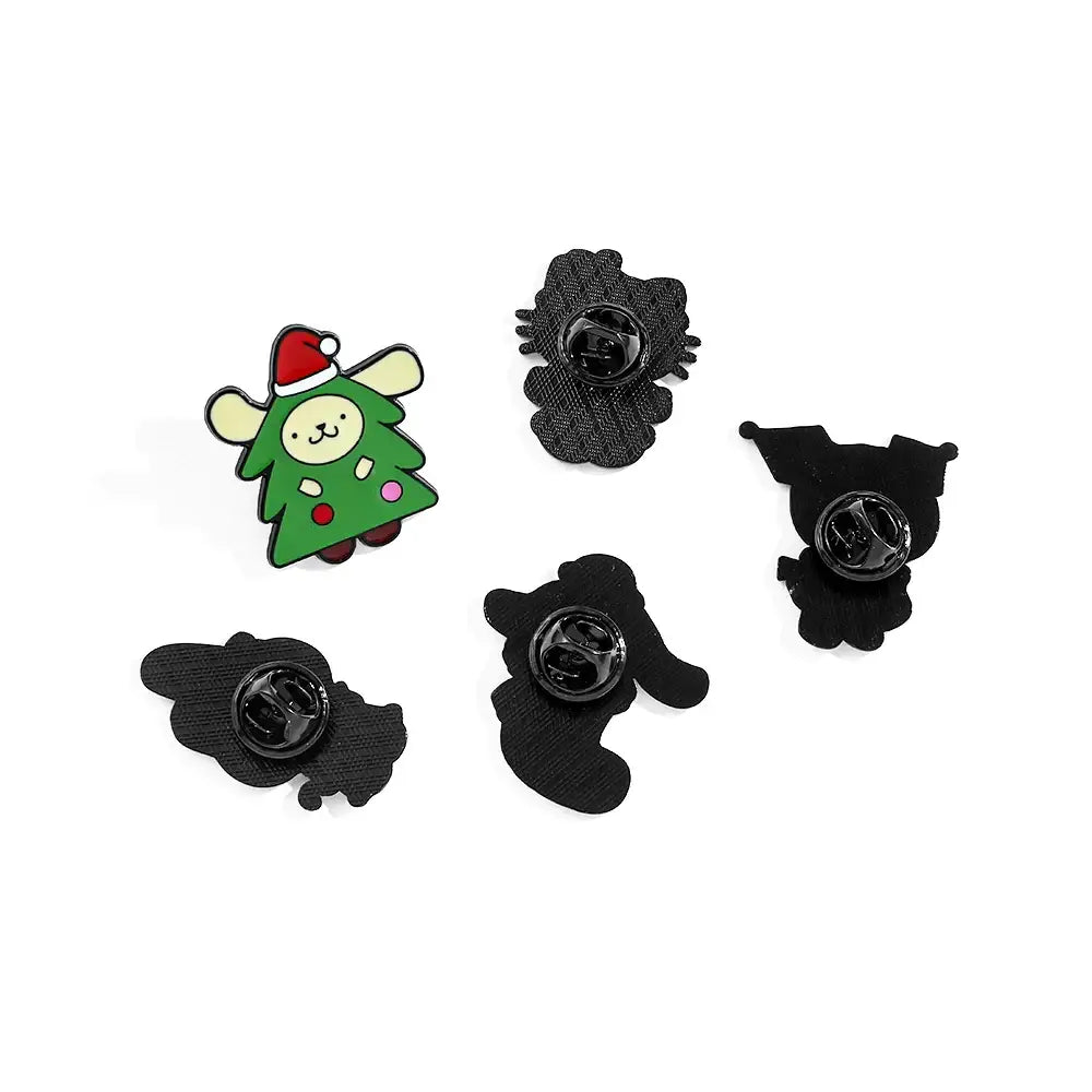 Kawaii Xmas Enamel Pin Set for Festive Holiday Cheer - enamel pins