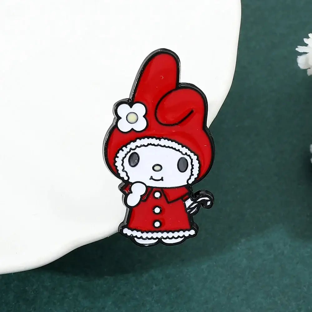 Kawaii Xmas Enamel Pin Set for Festive Holiday Cheer - Cosparty