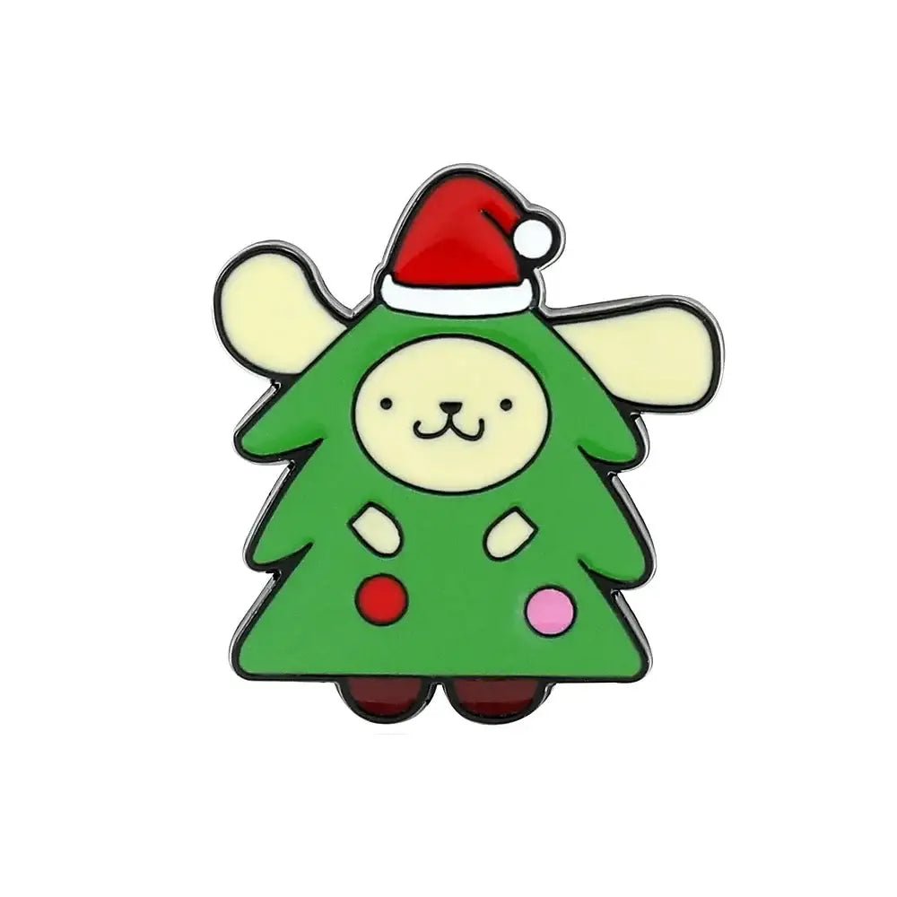 Kawaii Xmas Enamel Pin Set for Festive Holiday Cheer - Cosparty