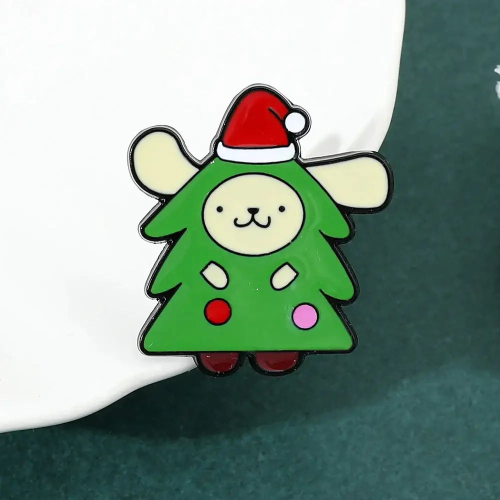 Kawaii Xmas Enamel Pin Set for Festive Holiday Cheer - enamel pins