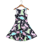 Kidcore Dinosaur Skater Dress in 3D Screen Print - Cosparty