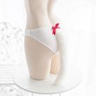 Kitten Tail Open Crotch Panties - White - underwear