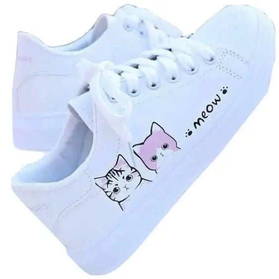 Kitten Inspired Tennis Shoes with Anti - Skid Rubber Soles - Cosparty
