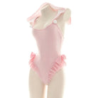 Kitty Cat Inspired Adult Onesie Swimwear with Bow and Frills - Cosparty