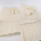 Knit Beige Pompom Skirt for Angelcore and Fairycore Styles - skirt