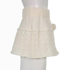 Knit Beige Pompom Skirt for Angelcore and Fairycore Styles - Cosparty