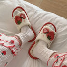 Knit Strawberry Slides for Cozy Comfort and Style - shoes