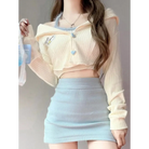 Knit Teddy Crop Top for Cute and Cozy Angelcore Fashion - shirt