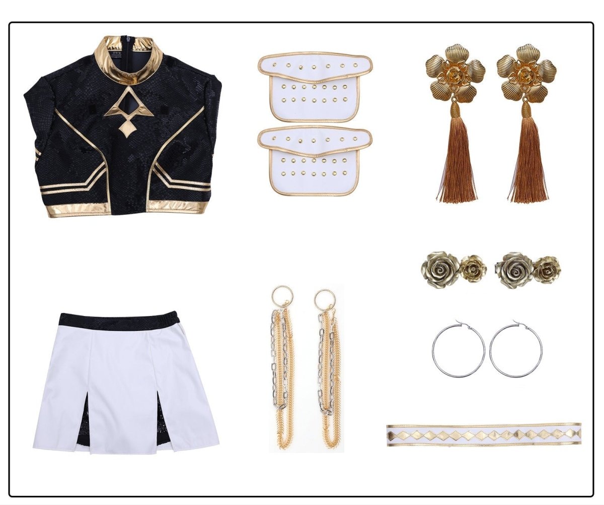 KPop Demon Hunters Rumi, Zoey and Mira Golden Cosplay Outfit Sets - Cosparty