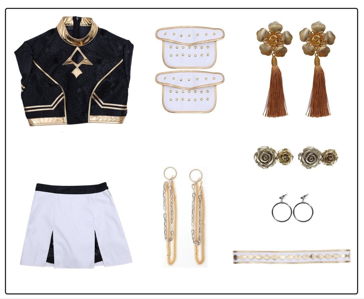 KPop Demon Hunters Rumi, Zoey and Mira Golden Cosplay Outfit Sets - Cosparty