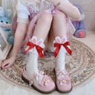 Lace Bunny Ear Lolita Stockings with Ruffles and Removable Ears - Cosparty