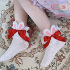 Lace Bunny Ear Lolita Stockings with Ruffles and Removable Ears - Cosparty