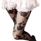 Lace Floral Embellished Nylon Tights for Elegant Looks - Cosparty