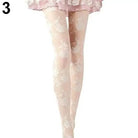 Lace Floral Embellished Nylon Tights for Elegant Looks - Cosparty