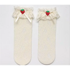 Berry Babydoll Stockings - Cream - babydoll, cute socks, egl, knee high highs