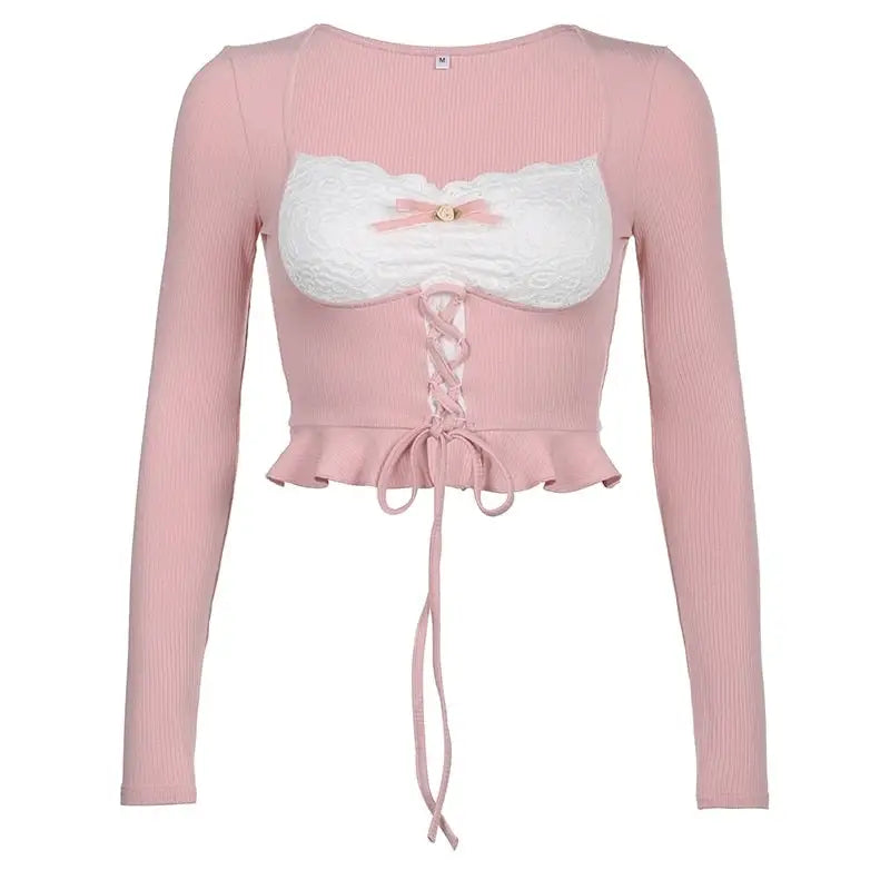 Lace Knit Princess Sweater for Cozy Angelcore and Fairycore Styles - shirt