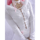 Lace Up Fur Hooded Cardigan in Striped Cable Knit Fabric - Cosparty