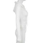 Lace Up Fur Hooded Cardigan in Striped Cable Knit Fabric - Cosparty