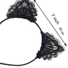 Lacy Cat Ear Headband with Black Lace Embellishments - Cosparty