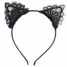Lacy Cat Ear Headband with Black Lace Embellishments - Cosparty