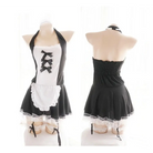 Lacy French Maid Inspired Dress with Matching Accessories - Three Ribbon Front - dress